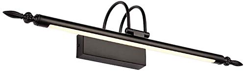 Gpzj Espejo Faro Retro Europeo LED Baño Americano Espejo Luz del gabinete Maquillaje Espejo Lámpara de Pared, Negro Mate