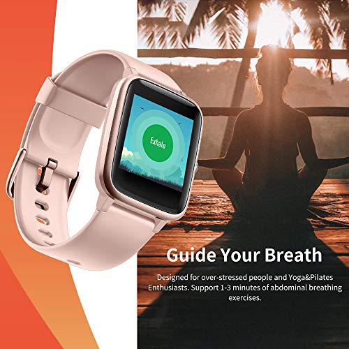 GRDE Smartwatch, Reloj Inteligente Impermeable IP68 con Monitor de Sueño Pulsómetro Podómetro Caloría GPS para Deporte, Smartwatch Reloj Inteligente Mujer Niños Despertador para Android iPhone-Rosa