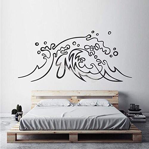 guijiumai Ocean Wave Vinilo Adhesivos de Pared Mar Marino Baño Decoración Calcomanía Dormitorio Sofá Fondo Impermeable póster wallp156X71CM