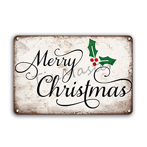 GUOYXUAN Retro Novedad Retro Navidad Letrero de Metal Regalo Retro Año Nuevo Letrero Cartel de Papá Noel Dulce hogar Decoración de Pared 20X30Cm 11