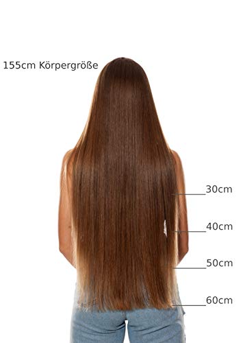 Hair2Heart 25 x 0.5g Extensiones de micro ring pelo natural - 40cm, colore #azul, liso