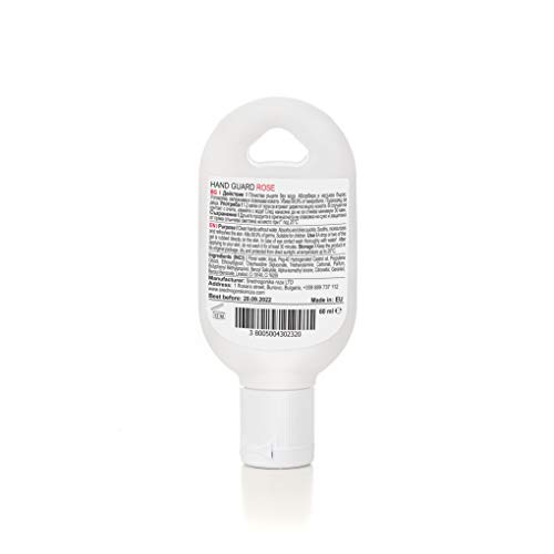 Hand Guard - Gel desinfectante antibacteriano para manos sin alcohol 60 ml (Rosa)