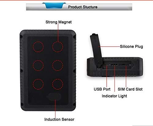 Hangang Rastreador GPS Magnético 120 días GPS Tracker en Espera, Localizador GPS a Prueba de Agua Dispositivo de Seguimiento en Tiempo Real Vehículo Automóvil con Camión para Auto GPS