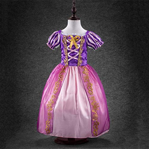 Haoheyou 2020 Nuevo Disfraces De Princesa Rapunzel para NiñAs Vestidos De Princesa para NiñAs Vestido De Fiesta Elegante Cosplay Carnaval Fiesta Disfraz Disfraces (3-4 años, Púrpura)