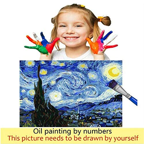 HAOLL DIY Pintura al óleo por números Pintura por Kits de números - Dos lienzos de Lino águila Oso - Obra de Arte Niños avanzados Tercera Edad Junior Sin Marco 40 * 50Cm