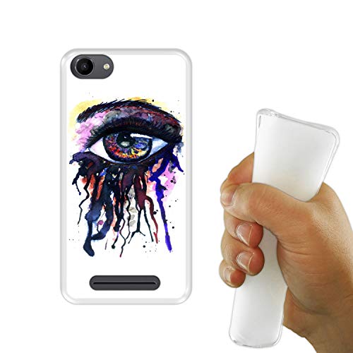 Hapdey Funda Transparente para [ Wiko Jerry - Lenny 3 - K-Kool ] diseño [ Salpicaduras de Ojos - Acuarela y Tinta ] Carcasa Silicona Flexible TPU