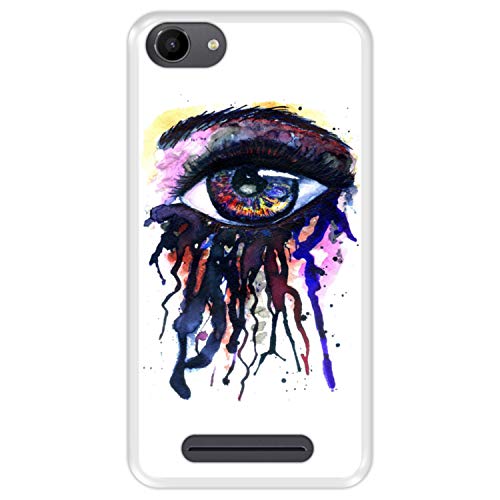 Hapdey Funda Transparente para [ Wiko Jerry - Lenny 3 - K-Kool ] diseño [ Salpicaduras de Ojos - Acuarela y Tinta ] Carcasa Silicona Flexible TPU