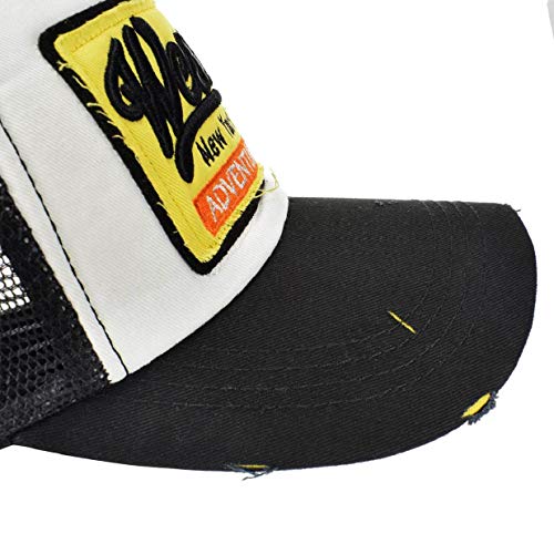 heekpek Gorras Hmobre Beisbol con Visera Gorra de Rejilla Bordados de Verano Mujer Transpirable Casual Gorras Rapero Trucker Hombre Viseras Hombre Retro (Negro)