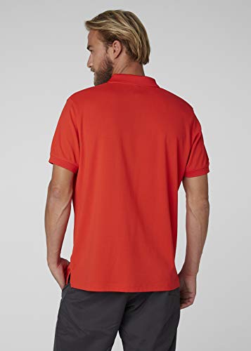 Helly Hansen Riftline - Polo de Manga Corta para Hombre con protección Solar, Hombre, 50982, Rojo (Alert Red), Small