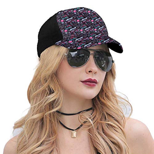 Hip Hop Sun Hat Baseball Cap,Dreamlike Pattern with Color Palette Cool Lines Expressionist Nature Image,For Men&Women