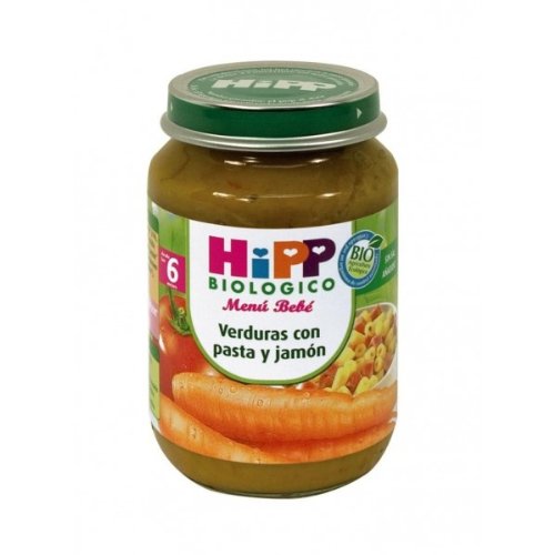 HiPP Biológico Tarrito Verduras con Pasta y Jamón - 190 gr