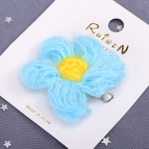 Holibanna Broche de Flor Linda Pin de Solapa Pinza de Pelo Floral Insignias de Pin Coloridas para Bolsas de Ropa Bufanda Chaquetas Sombrero Accesorio Azul Cielo