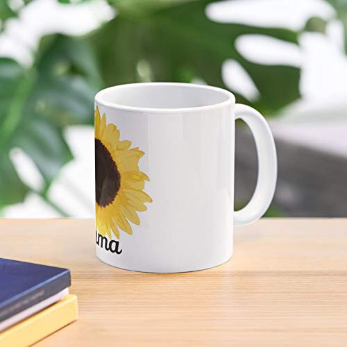 HUONGLILY Living Yellow Names AVA Script Anna Quote Alise Best Mug Tiene 11oz de Mano Hechas de cerámica de mármol Blanco