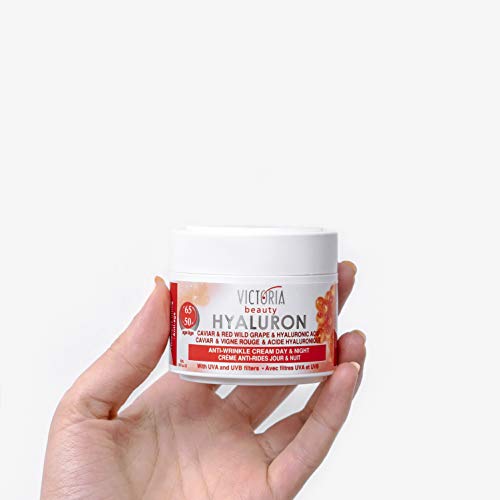 Hyaluron, Caviar & Red-Grape Anti-Wrinkle Lifting Day & Night Cream for Ages 50 to 65+ (50ml)