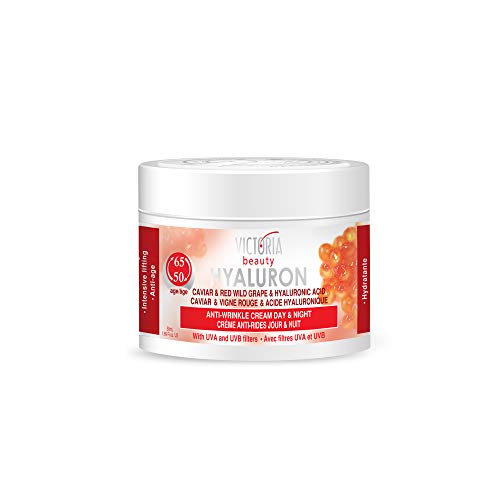 Hyaluron, Caviar & Red-Grape Anti-Wrinkle Lifting Day & Night Cream for Ages 50 to 65+ (50ml)