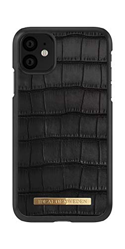 iDeal Of Sweden Funda para teléfono con Forro de Microfibra para iPhone 11, Compatible con el Cargador QI (Vegan Leather) (Capri Black)