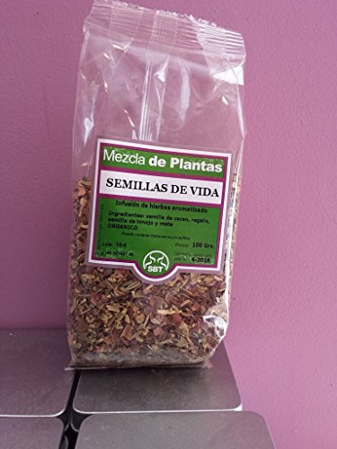 Infusion Semillas de Vida Mezcla de Plantas saboreatéycafé 100 grs. Semilla de Cacao, Regaliz, semilla de hinojo y Mate.