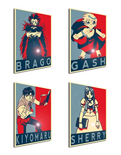 Instabuy Set de 4 Mini Poster Propaganda Gash Bell 01