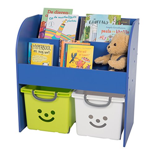 Iris Ohyama, estante para niño-Kids Book Shelf-madera, azul, 67,4 x 36 x 69,8 cm, 67.4x36x69.8 cm