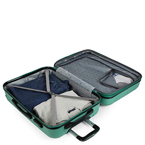 ITACA - Juego Maletas de Viaje 4 Ruedas Trolley ABS. Extensibles Rígidas Resistentes y Ligeras. Mango Asas Candado. Pequeña Cabina Low Cost, Mediana y Grande. T71500, Color Verde Menta