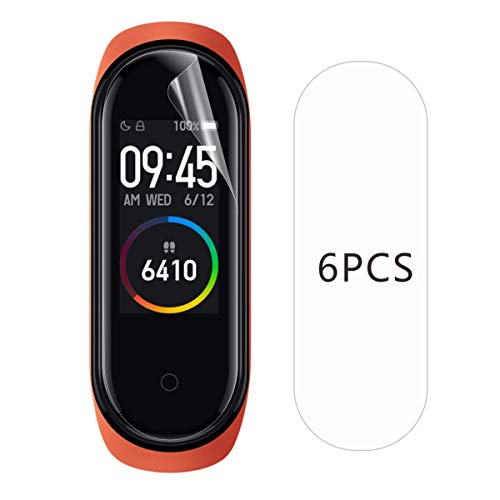 iTieTie 6-Unidades Protector de Pantalla Mi Band 4, Suave TPU, Ultra Claro, Anti-rasguños, Protector de Pantalla de película Suave TPU para Xiaomi Mi Band 4