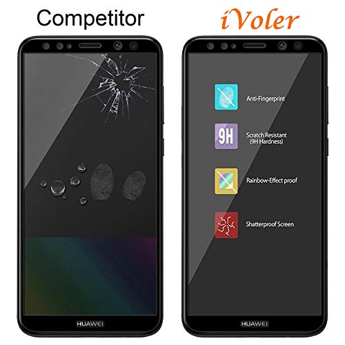 ivoler [3 Unidades] Protector de Pantalla para Huawei Mate 10 Lite, [Cobertura Completa] Cristal Vidrio Templado Premium, [Dureza 9H] [Anti-Arañazos] [Sin Burbujas]