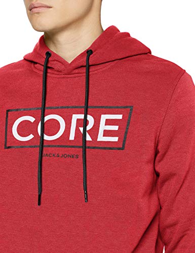 Jack & Jones JCOBOOSTER Sweat Hood Oct 19 Sudadera con Capucha, Rojo (Rio Red Rio Red), XXL para Hombre