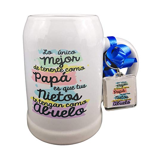 Jarra Ceramica Y LAVERO Frase: LO Unico Mejor DE TENERTE como Padre ES Que Tus Nietos TE TENGAN como Abuelo Regalo Abuelo Regalo Dia del Padre