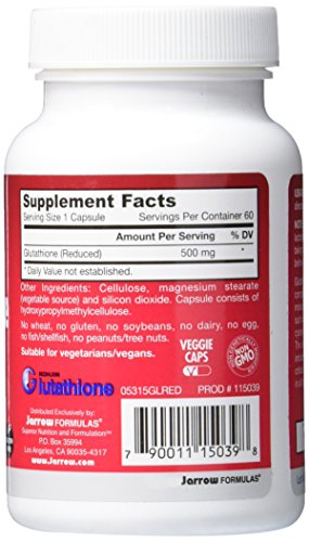 Jarrow Formulas Glutathione Reduced 500Mg - 60 Cápsulas