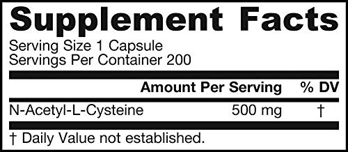 Jarrow Formulas N-A-C, 500mg - 200 caps 200 Unidades 180 g