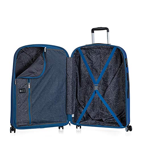 JASLEN - Maleta Grande XL Rígida 4 Ruedas Trolley 77 cm ABS. Duradera Resistente y Ligera. Candado TSA. Viajes Largos. Marca de Calidad. Estudiantes y Profesionales. 56570, Color Azul