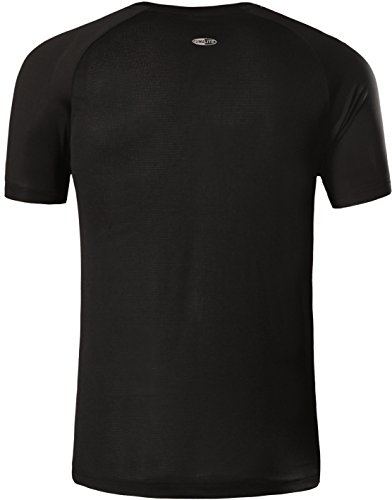 jeansian Hombre Camisetas Deportivas Wicking Quick Dry tee T-Shirt Sport Tops LSL133 (US L(175-180cm 70-75kg), LSL013_Black)