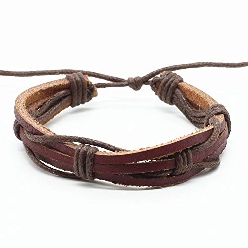 JIEGE Leather Bracelet Handmade Fashion Wrap Rope Weave Femenino Homme Hombre Cuero para Mujeres Hombres Accesorios De Joyería