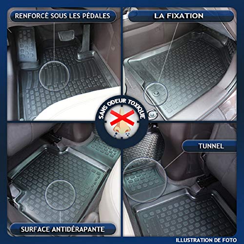 J&J Automotive | Alfombra de suelo de goma 3D exclusiva compatible con Seat Altea XL 2006-prés