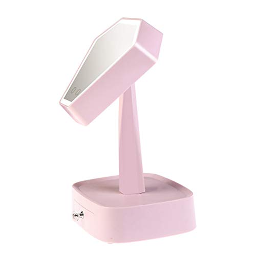 JKAD Espejo de Mesa,Lámpara de Espejo Maquillaje LED Lámpara de Cabecera Recargable Creativa Maquillaje Escritorio con Luz LE-G3 (Size : Ordinary Makeup Mirror)