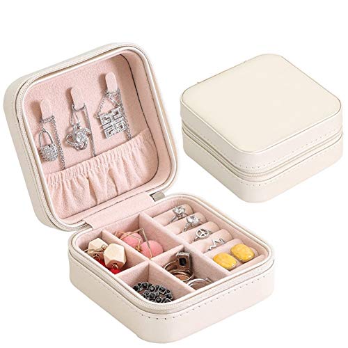 Joyero de almacenamiento de almacenamiento cesta Caja De nuevo Mini PU de una sola capa de almacenamiento portátil caja de regalo for las mujeres Anillos Pendientes Collares viajes joyería Maquillaje