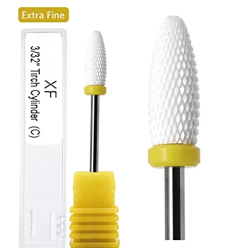 Juego de brocas de cerámica para uñas de 0,95 cm, brocas de manicura de grado medio grueso de pincel, lima de uñas eléctrica, 5 piezas (grano: extra fino + fino + medio + grueso + extra grueso )