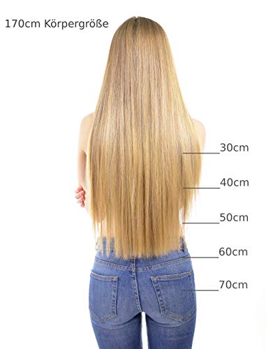 Just Beautiful Hair 25 x 0.8g REMY Extensiones de micro ring pelo natural - 40cm, colore #27 rubio dorado oscuro, liso