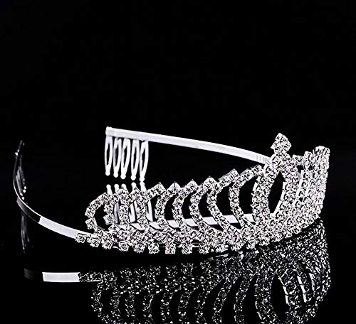 JZK Boda Novia de Diadema Corona Brillante Diadema Tiara Cristal Diamante de Imitación para niños Adultos Cabello Boda Fiesta