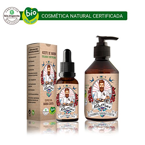 Kit Barba Corta Aceite Ecologico 30ml+ Champu Barba, Rostro y Cabello 100ml