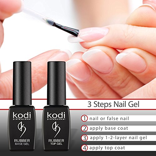 Kodi Professional Set de 8ml Top & Base Coat | Gel Soak Off, Kit para Pulir las Uñas | Para una Capa de Uñas de Larga Duración | Fácil de Usar, No Tóxico y Sin Olor | Curado Bajo Lámpara LED o UV