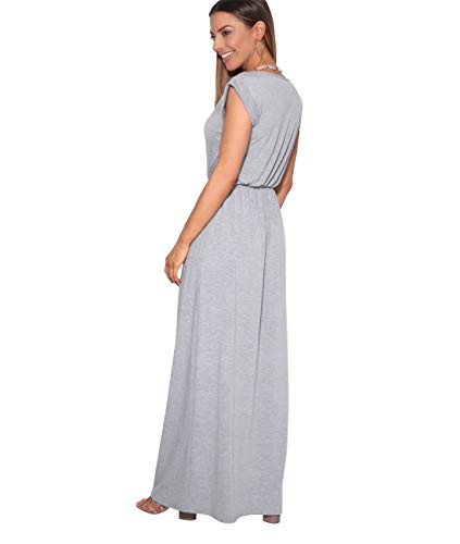 KRISP Vestido Mujer Tallas Grandes Largo Casual Ibicenco De Día Ropa Hippie Online Ofertas, (Gris (3269), 36 EU (08 UK)), 3269-GRY-08