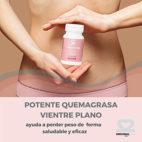 L-REDUCTOR QUEMAGRASA NATURAL para adelgazar barriga muslos y caderas Tratamiento efectivo contribuye a perder peso combate la celulitis y grasa abdominal para mujer y hombre - 30 cápsulas