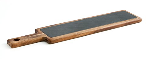 La Bouchée Aram 7550010-Tabla Rectangular, Pizarra 55 x 12 x 2 cm, Color Marron y Negro, Madera, 25.5 cm