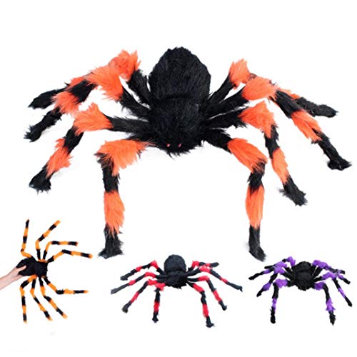 LbojailiAi Halloween Supplies Decoraci¨®n Realista Espeluznante Espeluznante de la Fiesta encantada de la Fiesta de Halloween de la ara?a - ara?a Negra de 75 cm.