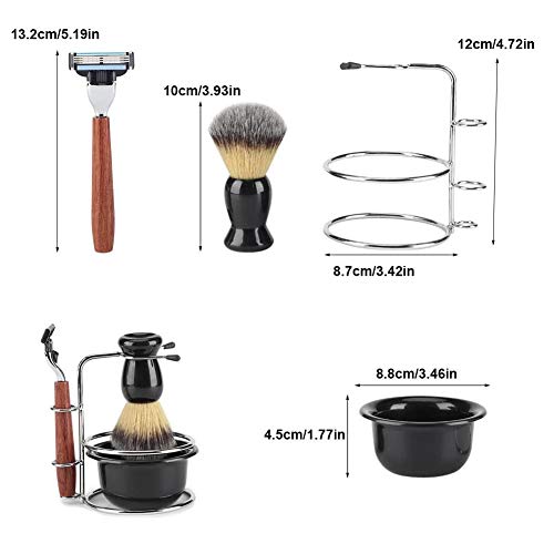 LCZ Junto con 4en1 maquinilla de Afeitar Razor Incluye Bandeja de Pinceles Barba, Barba Bowl, Conjunto de Afeitar, Perfecto Regalo para el Padre Marido Novio