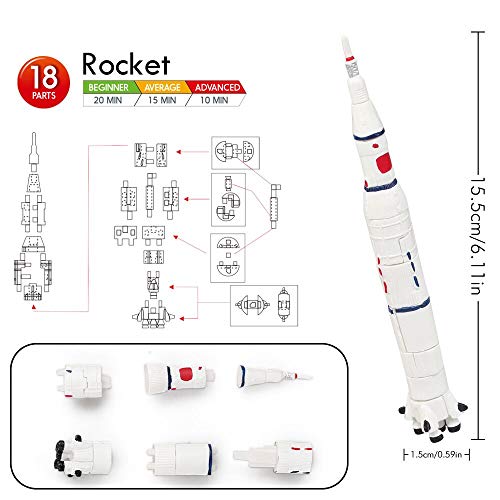 Lehoo Castle Bloque de Construcción del Espacial, 4 en 1 Maqueta de Nave Espacial Juguete, STEM Set de Juguetes para Niños