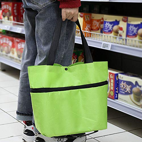 LGHYXYXP Bolso De Compras Plegable De La Rueda del Paño De Oxford Bolsa De Compras Ecológica Multifuncional Carro con Ruedas para Bolsas De Compras Multifunción para Compras Diarias Tienda De Comida