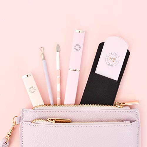 Lima de cristal prémium con estuche protector, para uñas naturales y acrílicas, manicura y pedicura, gran regalo para mujeres y niñas, de color rosa