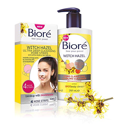 Limpiador de poros aclarador Biore Witch Hazel para piel propensa a manchas, 200 ml